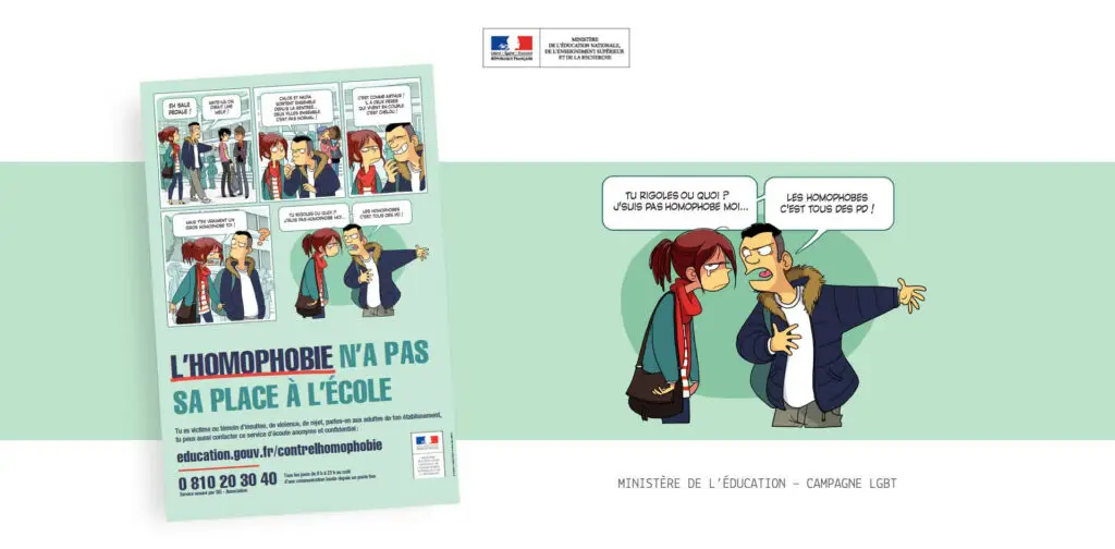 visuel Ministère de l'éducation campagne contre l'homophobie