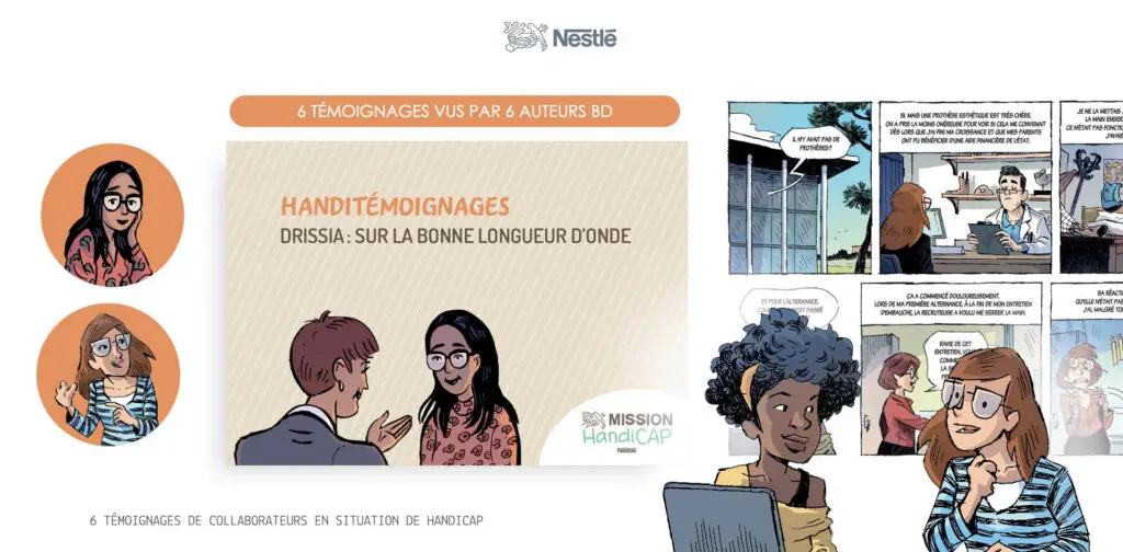 Série de BD reportages sur le Handicap pour Nestlé.